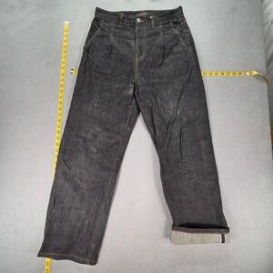 Beslow Jeans Mens Selvedge Black Dark Wash Relaxed Straight Fits 30x27